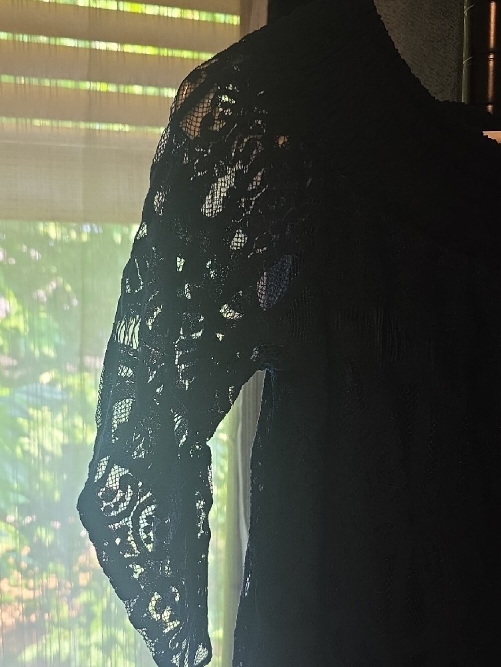 Navy Lace Off-Shoulder Dress - Picture 5 of 7